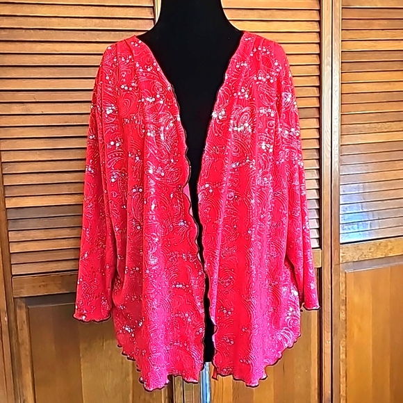 Vintage Duo-Design made in America New Mexico sequin open front jacket - Picture 2 of 8